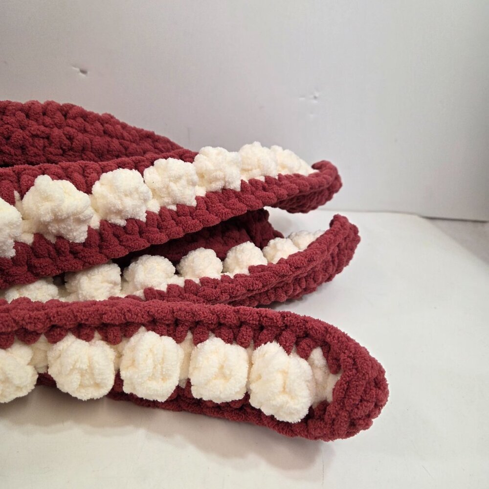 Hand Crocheted Octopus Squid in Red and White - Picture 3 of 8